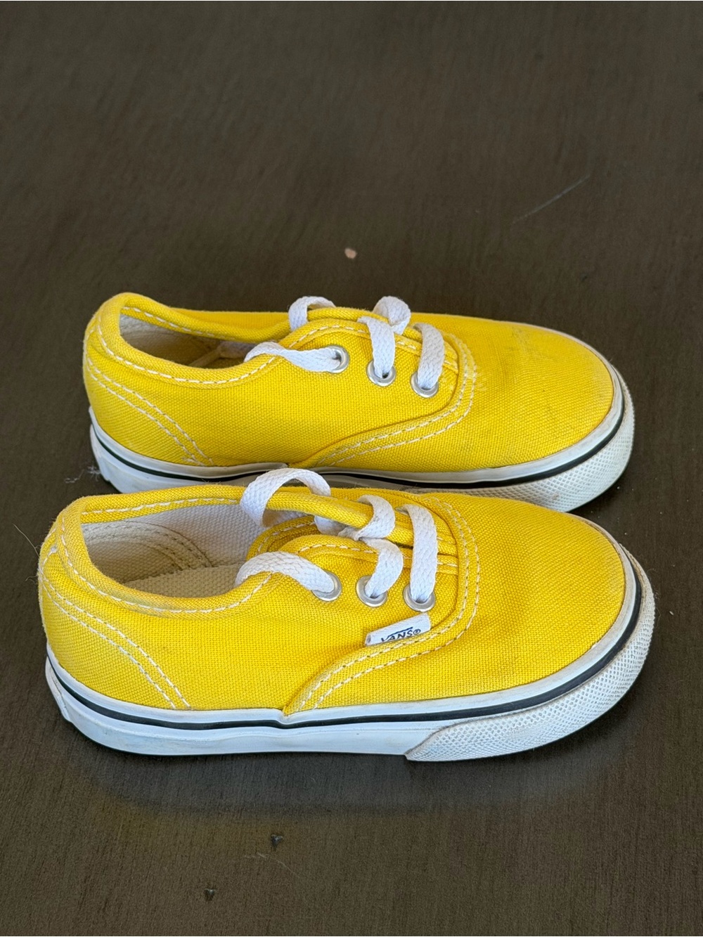 VANS Yellow Canvas Baby Sneakers Laces Low Top Unisex Baby & Toddler Casual SZ 5 - Picture 3 of 8